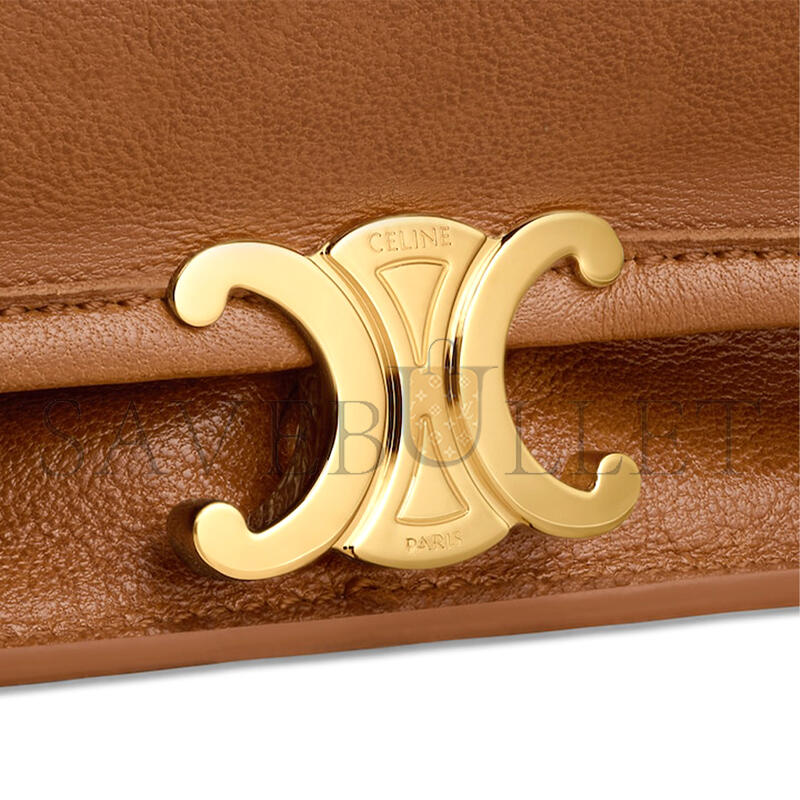 CELINE SOFT TRIOMPHE BESACE IN SUPPLE SHINY LAMBSKIN 123632T88.GFY5 (34*25*13cm)  